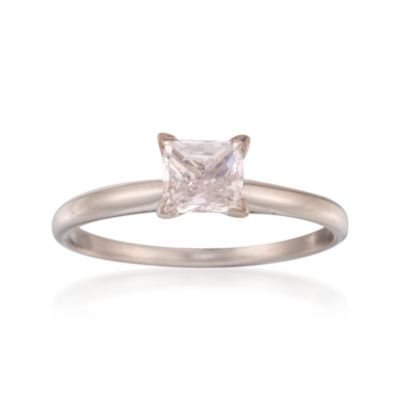 C. 1990 Vintage .46 Carat Diamond Solitaire Engagement Ring in 14kt White Gold. Size 5.75 &mdash; Alt Image 1
