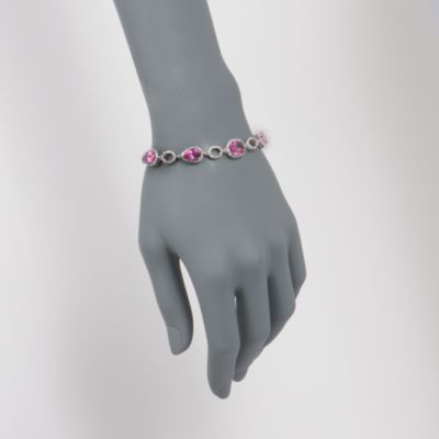 17.70 ct. t.w. Pink Topaz and .47 ct. t.w. Diamond Bracelet in Sterling Silver &mdash; Alt Image 2