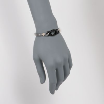 Andrea Candela Two-Tone Bangle Bracelet With Diamond. 7" &mdash; Alt Image 2