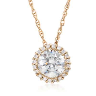 1.60 ct. t.w. CZ Pendant Necklace in 14kt Yellow Gold. 18" &mdash; Alt Image 1
