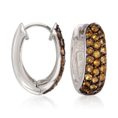 2.00 ct. t.w. Yellow Citrine Hoop Earrings in Sterling Silver &mdash; Alt Image 1
