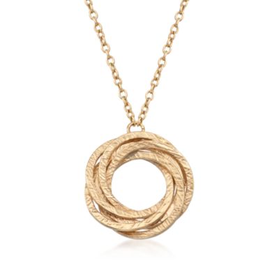 Italian Interlocking Circle Necklace in 14kt Yellow Gold &mdash; Alt Image 1