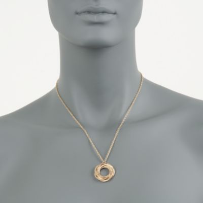 Italian Interlocking Circle Necklace in 14kt Yellow Gold &mdash; Alt Image 3