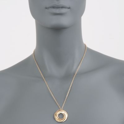 Italian Interlocking Circle Necklace in 14kt Yellow Gold &mdash; Alt Image 4
