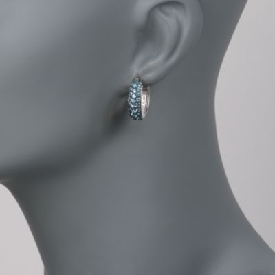 2.40 ct. t.w. Blue Topaz Hoop Earrings in Sterling Silver &mdash; Alt Image 2