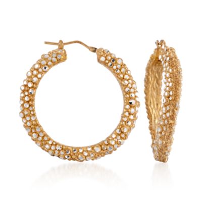 Fifth Season by Roberto Coin "Stingray" 18kt Gold Over Sterling Hoop Earrings &mdash; Alt Image 1
