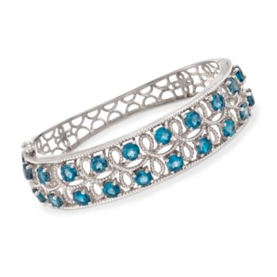 11.00 ct. t.w.. London Blue Topaz Bangle Bracelet in Sterling Silver &mdash; Alt Image 1