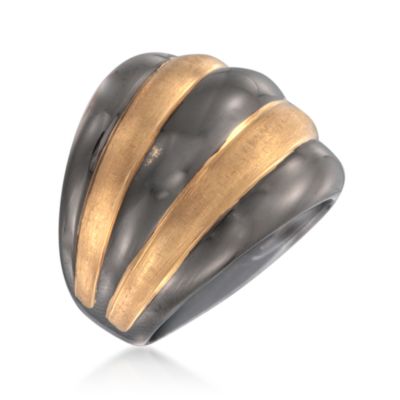 Striped Dome Ring in Two-Tone &mdash; Alt Image 3