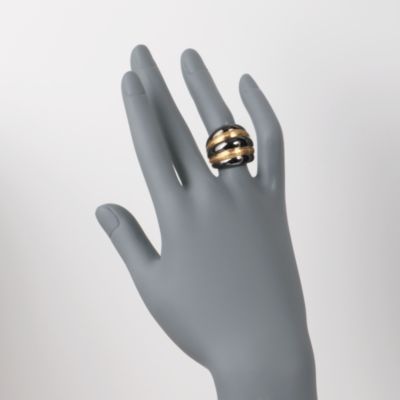 Striped Dome Ring in Two-Tone &mdash; Alt Image 2