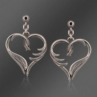 Scott Kay Sterling Silver Fancy Heart Post Dangle Earrings &mdash; Alt Image 1