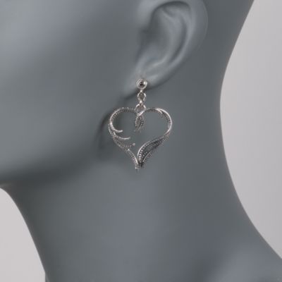 Scott Kay Sterling Silver Fancy Heart Post Dangle Earrings &mdash; Alt Image 2