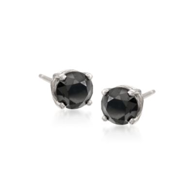 1.00 ct. t.w. Black Diamond Stud Earrings in Sterling Silver &mdash; Alt Image 1