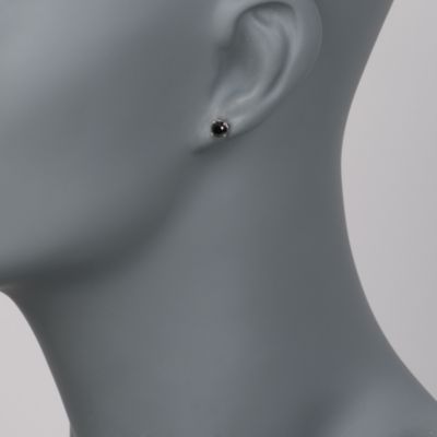 1.00 ct. t.w. Black Diamond Stud Earrings in Sterling Silver &mdash; Alt Image 2