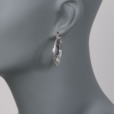 Scott Kay Sterling Silver Fancy Scallop-Style Hoop Earrings &mdash; Alt Image 2