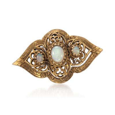 C. 1980 Vintage Opal Pin Pendant in 14kt Yellow Gold &mdash; Alt Image 1