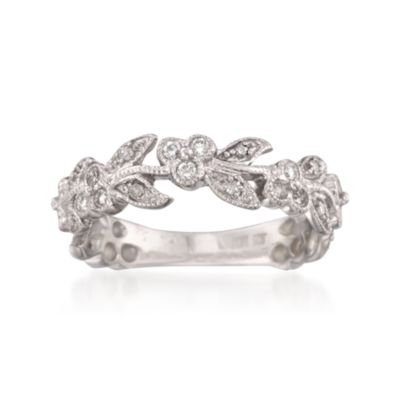 .35 ct. t.w. Diamond Floral Ring in Sterling Silver &mdash; Alt Image 1
