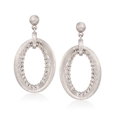 .75 ct. t.w. Diamond Oval Earrings in Sterling Silver &mdash; Alt Image 1