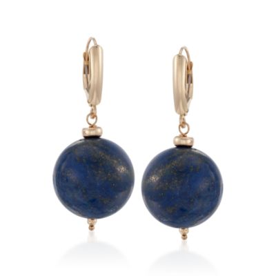 Lapis Drop Earrings in 14kt Yellow Gold &mdash; Alt Image 1
