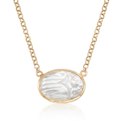 Rock Crystal Scarab Necklace in 14kt Over Sterling &mdash; Alt Image 1