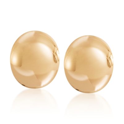 18kt Gold Over Sterling Silver Oval Earrings &mdash; Alt Image 1
