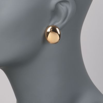 18kt Gold Over Sterling Silver Oval Earrings &mdash; Alt Image 2