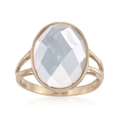 Rock Crystal Ring in 14kt Yellow Gold &mdash; Alt Image 1