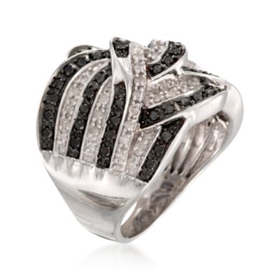 1.02 ct. t.w. Black and White Diamond Ring in Sterling Silver &mdash; Alt Image 3