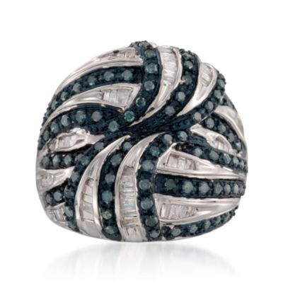1.29 ct. t.w. Blue and White Diamond Ring in Sterling Silver &mdash; Alt Image 1