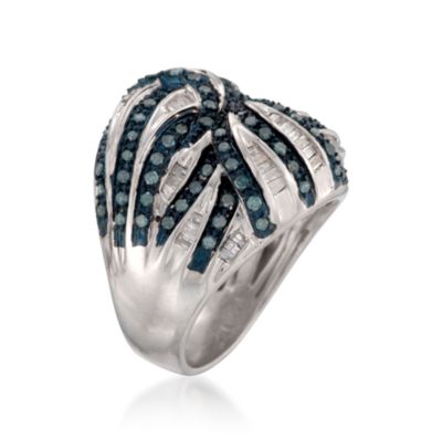 1.29 ct. t.w. Blue and White Diamond Ring in Sterling Silver &mdash; Alt Image 3