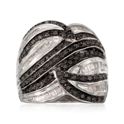1.32 ct. t.w. Black and White Diamond Ring in Sterling Silver &mdash; Alt Image 1