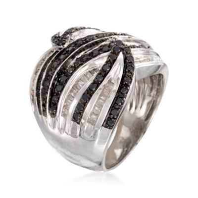 1.32 ct. t.w. Black and White Diamond Ring in Sterling Silver &mdash; Alt Image 3
