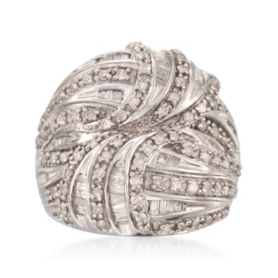 1.25 ct. t.w. Diamond Domed Crossover Ring in Sterling Silver &mdash; Alt Image 1