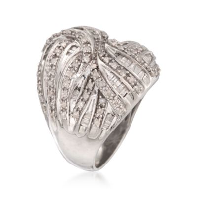 1.25 ct. t.w. Diamond Domed Crossover Ring in Sterling Silver &mdash; Alt Image 3