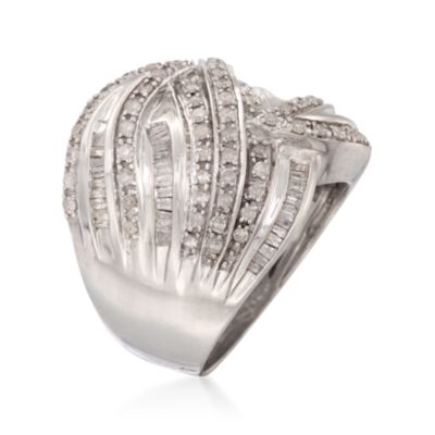 1.25 ct. t.w. Diamond Scalloped Crossover Ring in Sterling Silver &mdash; Alt Image 3