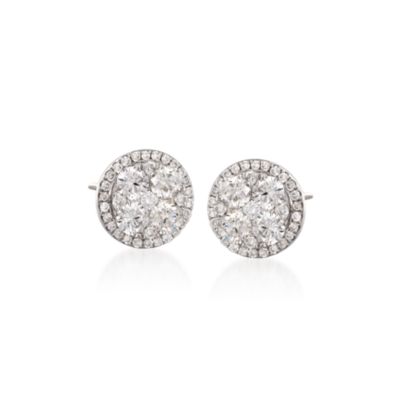 Gregg Ruth 1.64 ct. t.w. Diamond Stud Earrings in 18kt White Gold &mdash; Alt Image 1