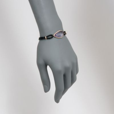7.25 Carat Rose De France Amethyst and .29 ct. t.w. Diamond Silk Cord Bracelet in 14kt Rose Gold. 7" &mdash; Alt Image 2