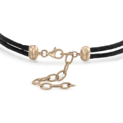10.00 Carat Green Amethyst and .28 ct. t.w. Diamond Silk Cord Bracelet in 14kt Yellow Gold. 7" &mdash; Alt Image 3