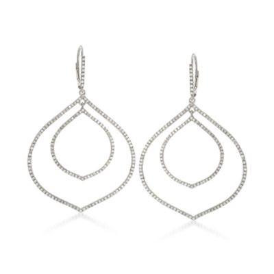 1.29 ct. t.w. Diamond Marquise Earrings in 14kt White Gold &mdash; Alt Image 1