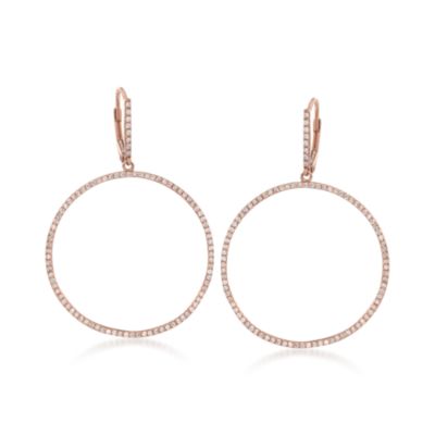 .73 ct. t.w. Diamond Circle Earrings in 14kt Rose Gold &mdash; Alt Image 1