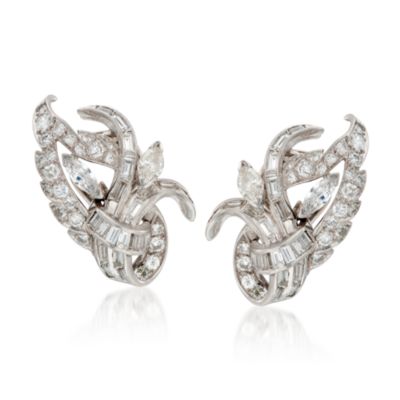 C. 1970 Vintage 3.75 ct. t.w. Diamond Earrings in Platinum &mdash; Alt Image 1