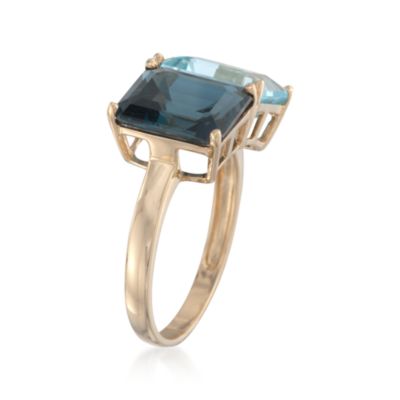 7.90 ct. t.w. Blue Topaz Ring in 14kt Yellow Gold &mdash; Alt Image 3