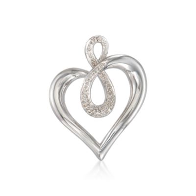 .15 ct. t.w. Diamond Heart Pendant in Sterling Silver &mdash; Alt Image 1