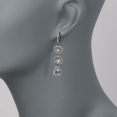 10.00 ct. t.w. White Topaz Slice Earrings With .97 ct. t.w. Diamonds in 14kt White Gold &mdash; Alt Image 2