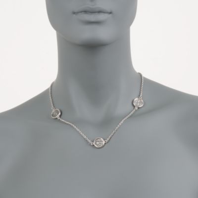 1884 Collection Sterling Silver Station Necklace With Five Coins. 18" &mdash; Alt Image 2