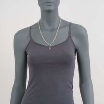 1884 Collection Sterling Silver Open Link Charm Necklace With Coin. 22" &mdash; Alt Image 2