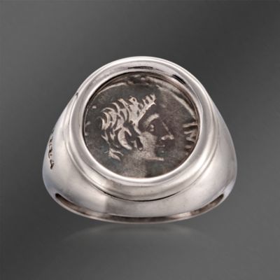 1884 Collection Sterling Silver Signet Ring With Coin &mdash; Alt Image 1