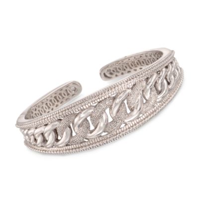 .33 ct. t.w. Diamond Chain-Link Cuff Bracelet in Sterling Silver &mdash; Alt Image 1