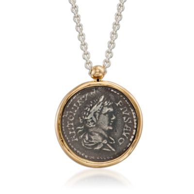 1884 Collection Two-Tone 'Appia' Pendant Necklace With Coin. 18" &mdash; Alt Image 1