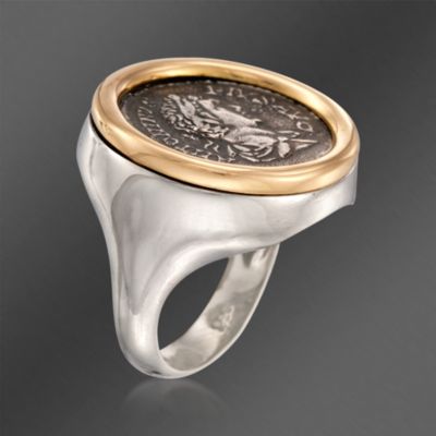 1884 Collection Two-Tone 'Appia' Flat Top Ring With Coin &mdash; Alt Image 3