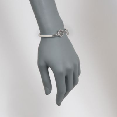 1884 Collection White Leather and Sterling Silver 'trevi' Bracelet With Coin. 7.5" &mdash; Alt Image 2